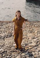 Women Brown Jumpsuit with Belt and Pocket Detail