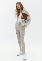 Women Beige Ultra High Rise Carrot Fit Pants