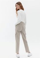 Women Beige Ultra High Rise Carrot Fit Pants