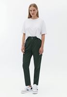 Women Green Ultra High Rise Carrot Fit Pants