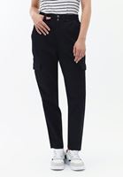 Women Black Ultra High Rise Carrot Fit Pants