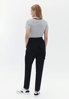 Women Black Ultra High Rise Carrot Fit Pants