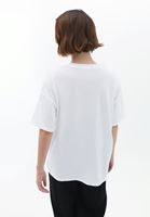 Women White Oversize Tshirt with Gemstones