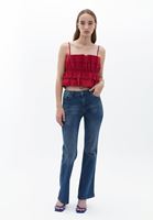 Crop Top ve Flare Jean Kombini