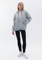 Women Grey Soft Touch Sweatshirt with Zippers