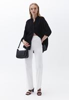 Women Black Oversize Shirt with Pocket