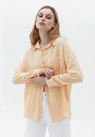 Bayan Turuncu Oversize Cepli Gömlek