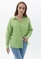 Women Green Oversize Shirt with Pocket