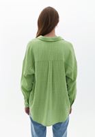 Women Green Oversize Shirt with Pocket