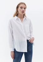 Women White Oversize Shirt with Pocket