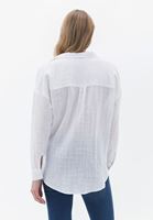 Women White Oversize Shirt with Pocket