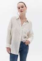 Bayan Çok Renkli Oversize Cepli Gömlek