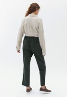 Women Green High Rise Carrot Fit Pants