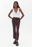 Women Bordeaux High Rise Carrot Fit Pants