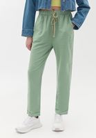 Women Green High Rise Carrot Fit Pants