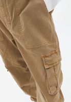 Women Beige Mid Rise Cargo Pants with Belt