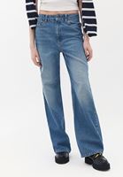 Women Blue High Rise Wide Leg Denim Pants