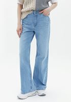 Bayan Mavi Yüksek Bel Wide-Leg Denim Pantolon 