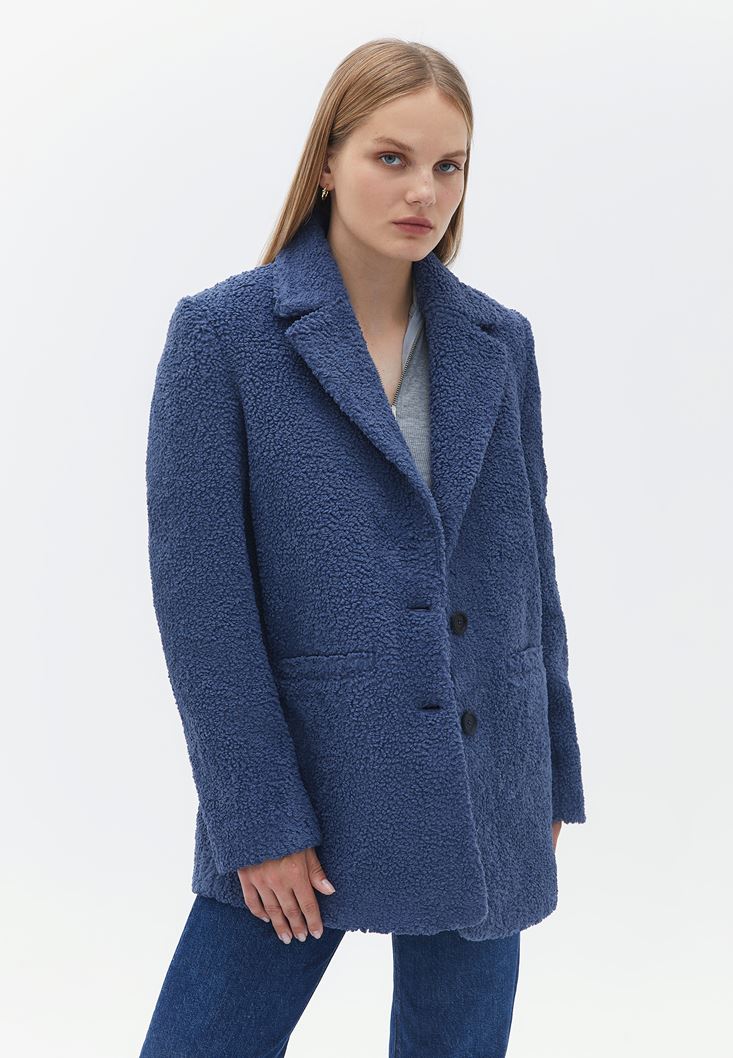 Women Blue Oversize Blazer