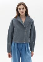 Women Grey Crop Bomber Jacket