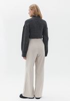 Women Beige Ultra High Rise Wide Leg Pants