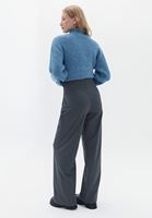 Women Grey Ultra High Rise Wide Leg Pants