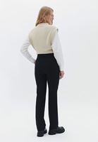 Women Black Ultra High Rise Straight Fit Pants