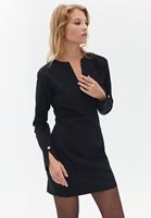 Women Black Mini Dress with Sleeve Detail