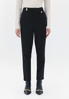 Bayan Siyah Yüksek Bel Carrot-Fit Pantolon