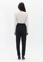 Bayan Siyah Yüksek Bel Carrot-Fit Pantolon