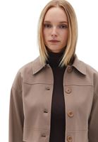 Women Brown Crop Shirt Jacket