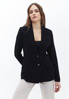 Women Black Blazer with Buttons