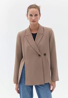 Women Brown Blazer with Slit Detail