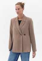 Women Brown Blazer with Slit Detail