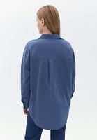 Bayan Mavi Oversize Poplin Gömlek