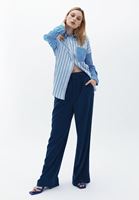 Women Mixed Oversize Shirt with Pocket