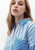 Women Mixed Oversize Shirt with Pocket