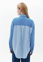 Women Mixed Oversize Shirt with Pocket