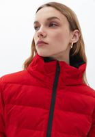 Women Red Quilted Puffer Jacket