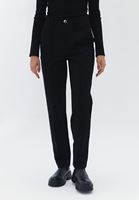 Women Black High Rise Carrot Fit Pants