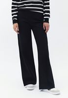 Bayan Siyah Yüksek Bel Wide-Leg Pantolon