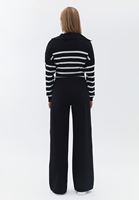 Bayan Siyah Yüksek Bel Wide-Leg Pantolon