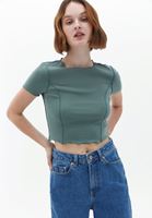 Women Green Cotton Crop Singlet