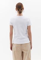 Women White Cotton Crew Neck Tshirt