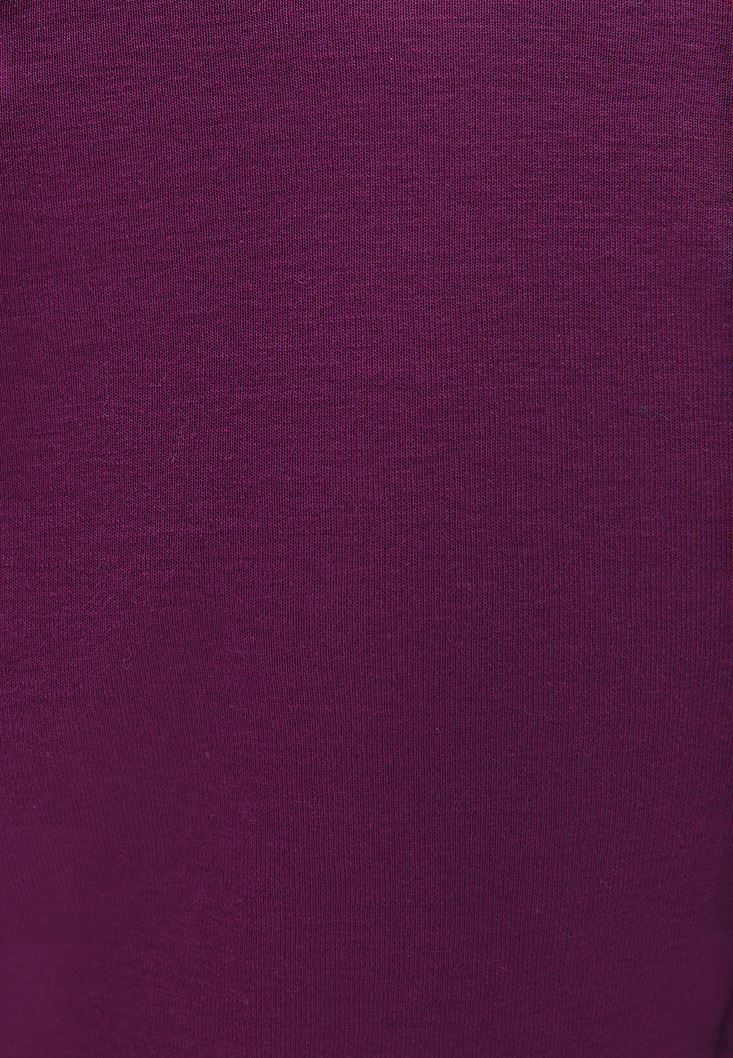 Women Purple Cotton Tshirt with Long Sleeves