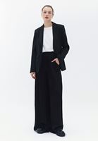 Women Black High Rise Wide Leg Pants