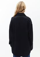 Women Black Loose Fit Satin Shirt