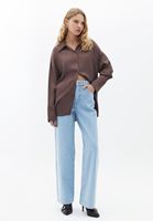 Women Brown Loose Fit Satin Shirt