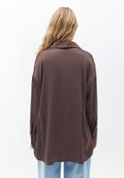 Women Brown Loose Fit Satin Shirt