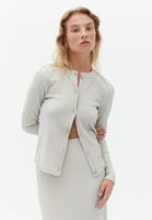 Women Beige Silvery Cardigan